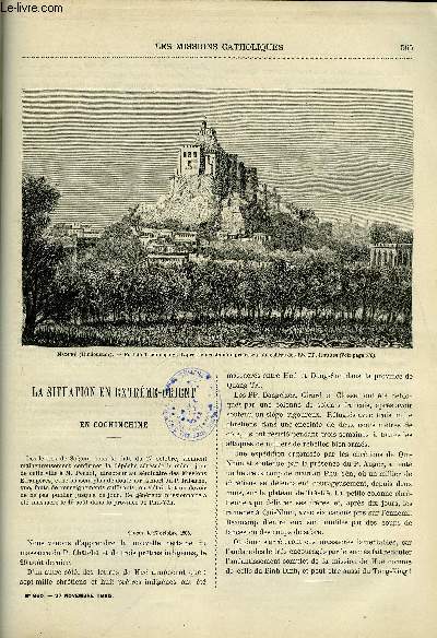 Les missions catholiques n 860 - La situation en Extrme Orient - En Cochinchine, En Chine, A travers les chrtients de la Cochinchine orientale, Une excursion en Cilicie par le R.P. Amde de Damas