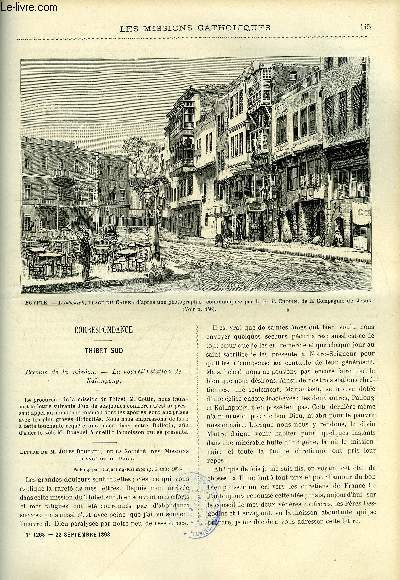 Les missions catholiques n 1268 - Thibet sud, besoins de la mission, Tch-kiang, l'hopital des vieillards et des estropis de Ning-po, Chez les aino, indignes de l'ile Yeso, Les moines et les couvents maronites au Liban par le R.P. Jullien