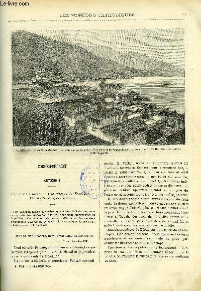 Les missions catholiques n 1288 - Abyssinie, vive alerte a Kren, Six semaines au Venezuela, Chez les sauvages de la Cochinchine orientale par M. Guerlach