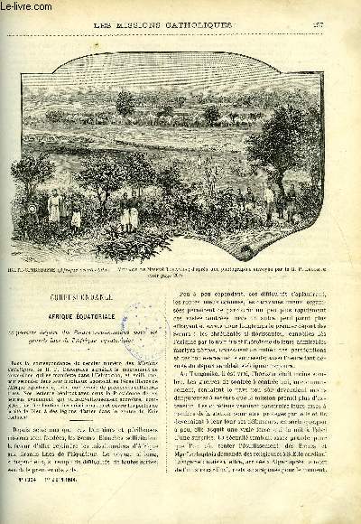 Les missions catholiques n 1304 - Afrique quatoriale, le premier dpart des Soeurs missionnaires pour les grancs lacs de l'Afrique quatoriale, Trois mois chez les muongs-dengs, A travers la haute-cimbbasie, Les missionnaires franais a Siam par Adrien