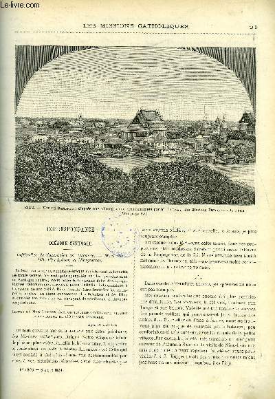 Les missions catholiques n 1305 - Ocanie centrale, difficults de l'apostolat en Ocanie, A travers la haute Cimbbasie par le R.P. Lecomte, Ba'albek par le R.P. Michel Jullien, Les missionnaires franais a Siam par Adrien Launay, le roi de Siam