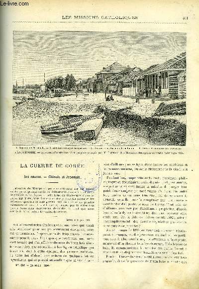 Les missions catholiques n 1316 - La guerre de Core, ses causes, chinois et japonais, Le pays et la mission du Taita, lettre du R.P. Mvel a Mgr de Courmont, Les missionnaires franais a Siam par Adrien Launay