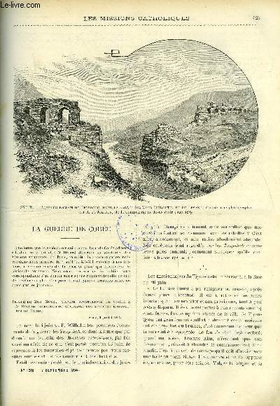 Les missions catholiques n 1318 - La guerre de Core, Quelques ruines du Liban par le R.P. Jullien, Au Soudan, Les missionnaires franais a Siam par Adrien Launay