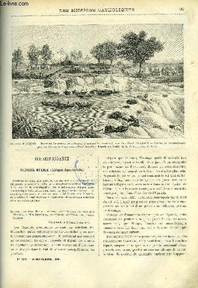 Les missions catholiques n 1319 - Victoria Nyanza, lettre de Mgr Hirth, Constantinople, Au Soudan, lettre du R.P. Cros, Quelques ruines du Liban par le R.P. Jullien, Les missionnaires franais a Siam par Adrien Launay