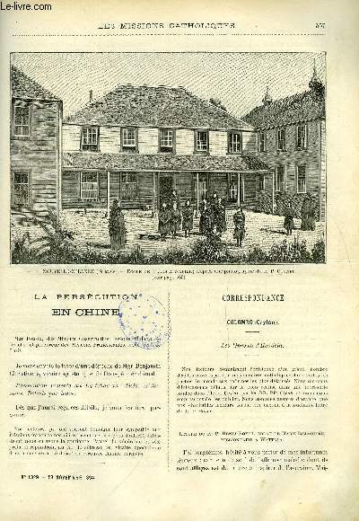 Les missions catholiques n 1329 - La perscution en Chine, Colombo, les lpreux d'Hendela, A travers le Sikkim, Rcits maoris par le R.P. Cognet, A travers le Ndoute par le R.P. Sebire