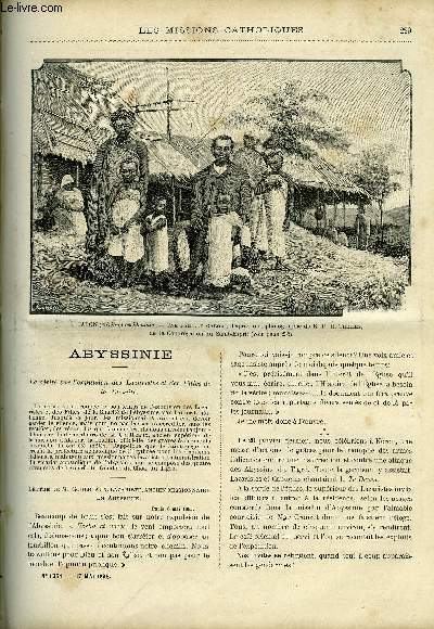 Les missions catholiques n 1354 - Abyssinie, la vrit sur l'expulsion des Lazaristes et des filles de la charit, Dans la fort par le R.P.L. Lejeune, Fleurs de Core par un missionnaire, Mandchourie et sibrie orientale par Adrien Launay