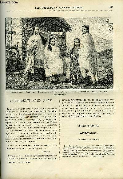 Les missions catholiques n 1358 - La perscution en Chine, Colombo, la mission de Bollata, Mandchourie et sibrie orientale par Adrien Launay, Le fandroana par les RR. PP. Colin et Suau