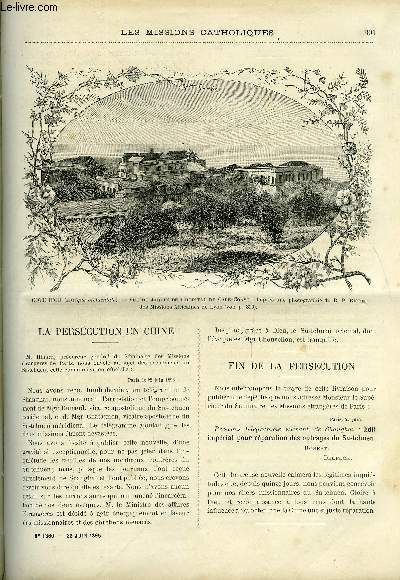 Les missions catholiques n 1360 - La perscution en Chine, Fin de la perscution, Tonkin mridional, La famine et la guerre en Mandchourie, D'Elmina a Saltpong par le R.P. Riche, Mandchourie et sibrie orientale par Adrien Launay, Fleurs de Core