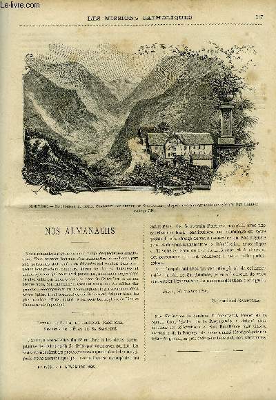 Les missions catholiques n 1378 - Nos almanachs, Trichinopoly, l'oeuvre des brahmes, Danemark, les religieuses missionnaires de Copenhague, Une tourne pastorale en Norvge par Mgr Fallize, Un terrible hiver par M. Letort, Dans le Haut Oubanghi
