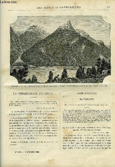 Les missions catholiques n 1380 - La perscution en Chine, Haute-Egypte, mouvement de conversion chez les Coptes non unis, Excursion apostolique dans l'Urua par le R.P. Guillem, Une tourne pastorale en Norvge par Mgr Fallize, Un terrible hiver