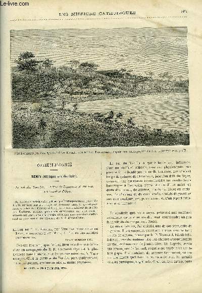 Les missions catholiques n 1382 - Benin, le roi du Yoruba, Iles Sandwich, le beau dvouement, Une tourne pastorale en Norvge par Mgr Fallize, Excursion apostolique dans l'Urua par le R.P. Guillem, Un terrible hiver par M. Letort