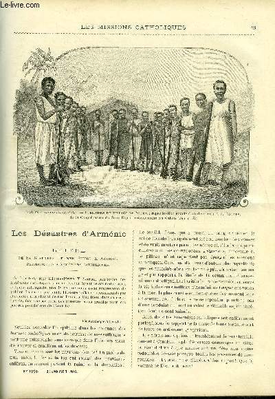 Les missions catholiques n 1391 - Les dsartres d'Armnie, Aden, la mission somalie, Dans les rivires de Monda par le R.P. Trilles, Un peuple mourant dans l'Annam par Damien Grangeon