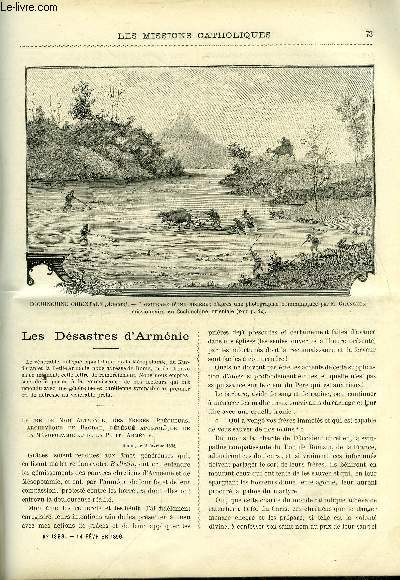 Les missions catholiques n 1393 - Les dsastres d'Armnie, Massacres d'armniens dans la province d'Alep, Dans les rivires de Monda par le R.P. Trilles, Un peuple mourant dans l'Annam par Damien Grangeon