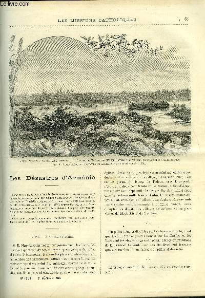 Les missions catholiques n 1394 - Les dsastres d'Armnie, Archipel Gilbert, perdu pendant neuf jours en pleine mer, Dans les rivires de Monda par le R.P. Trilles, Un peuple mourant dans l'Annam par Damien Grangeon