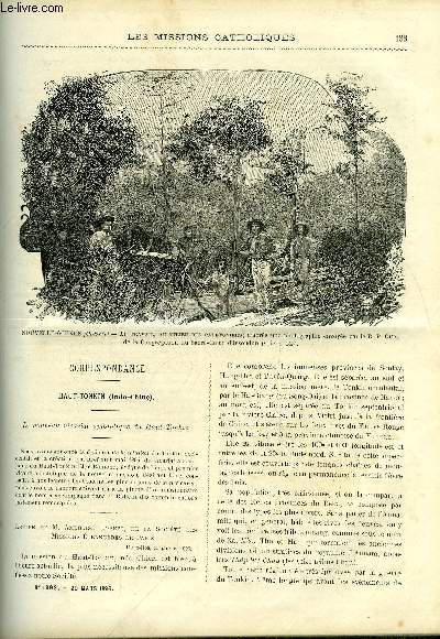 Les missions catholiques n 1398 - Haut-Tonkin, le nouveau vicariat apostolique du Haut Tonkin, Carthage, ncropole punique de la colline de St Louis par le R.P. Delattre, Dans les rivires de Monda par le R.P. Trilles, Promenade a travers la mission