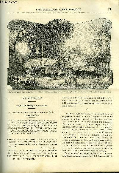 Les missions catholiques n 1403 - Cote d'or, l'expdition anglaise chez les Achantis, La situation en Armnie, massacres de Kilis, Promenade a travers la mission de la Nouvelle Guine par le R.P. Guis, Carthage, fouilles pratiques en 1892 et 1893