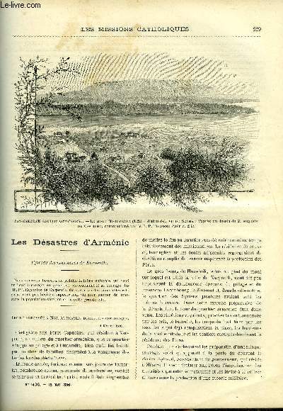 Les missions catholiques n 1406 - Les dsastres d'Armnie, pisode des massacres de Karpouth, Zambze, la mission de Morumbala, Les rminiscences d'un missionnaire du Basutoland par le R.P. Porte, Une odysse lamentable par Aristide Letort, Carthage