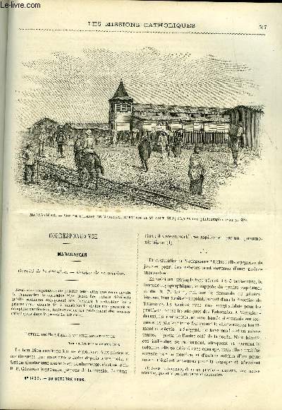Les missions catholiques n 1430 - Madagascar, gravit de la situation, Tch-kiang, la mission de Ning-Hay, Un chapitre de l'ethnographie des birmans karins par J.B. Bringaud, La mission du Bas-Zambze par le R.P.J. Merleau