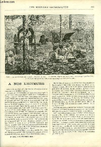 Les missions catholiques n 1438 - A nos lecteurs, La situation en Armnie, Perse, la misre et la famine, Le vicariat apostolique de Siam, Les cathchistes de l'Ogow par le R.P. Lejeune