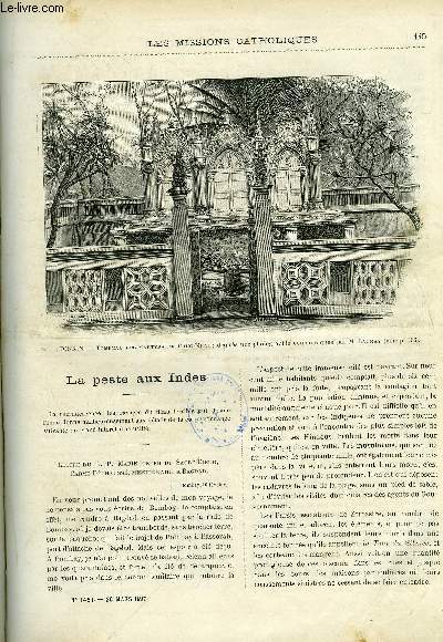 Les missions catholiques n 1451 - La peste aux Indes, Tch-kiang, l'hopital Saint Joseph de Ning po, Hou-p septentrional, perscution au Hou-p, Les pygmes par Mgr Le Roy, Un t au japon boral par Michel Ribaud