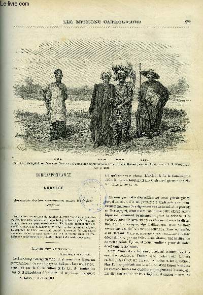 Les missions catholiques n 1462 - Norvge, abrogation des lois norvgiennes contre les Ordres religieux, Les pygmes par Mgr Le Roy, De Tombouctou aux bouches du Niger avec la mission Hourst, Souvenirs du tonkin catholique par Adrien Launay