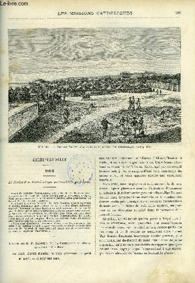 Les missions catholiques n 1480 - Syrie, le diocse et le nouvel vque grec-melchite de Tripoli, Perse, brigandages et misre gnrale, De Bombay a Bagdad par le R.P. Marie Joseph du Sacr Coeur, Carthage par le R.P. Delattre, Au pays biblique