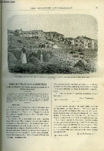 Les missions catholiques n 1598 - Lettre de S. Em. le cardinal Rampolla a MM. les prsidents des conseils centraux de l'oeuvre de la propagation de la foi, Graves vnements en Chine, Promenade en Norvge par Mgr Fallize, La trappe du Japon par le R.P.