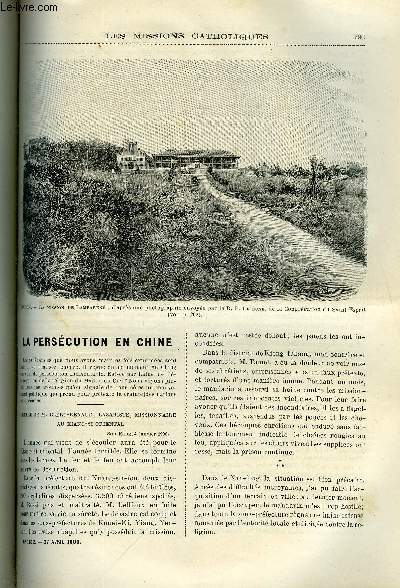 Les missions catholiques n 1612 - La perscution en Chine, Souvenirs franco-tonkinois, Promenades en Norvge par Mgr Fallize, La femme et la famille au Congo, chez les fans