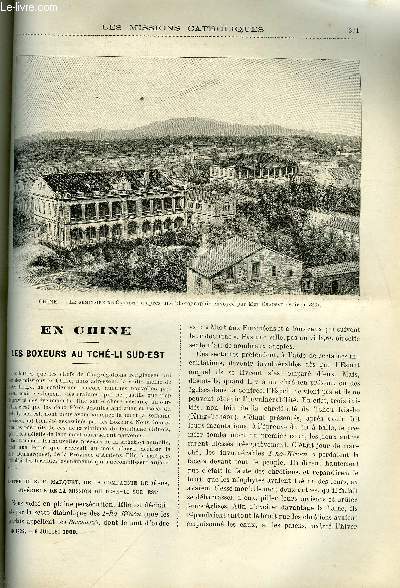 Les missions catholiques n 1622 - En Chine, les boxeurs au Tch-li Sud est, Kouang-tong, le sminaire de Canton, Promenades en Norvge par Mgr Fallize, Souvenirs franco-tonkinois, Chez les fang par le R.P. Trilles