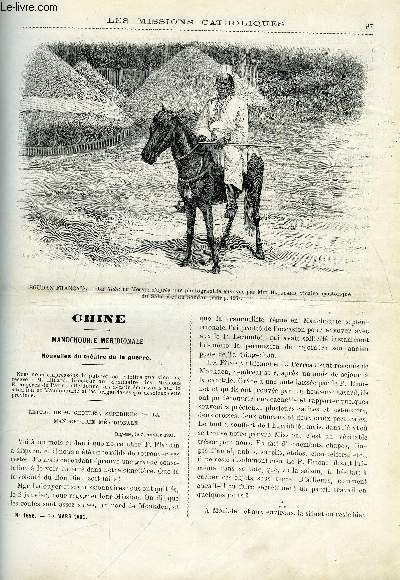 Les missions catholiques n 1656 - Mandchourie mridionale, nouvelles du thatre de la guerre, Asie Mineure, la mission d'Eski-Chhir, Traits de moeurs caractristiques par le R.P. Cothonay, Le village de La et ses habitants par Mgr Hacquard