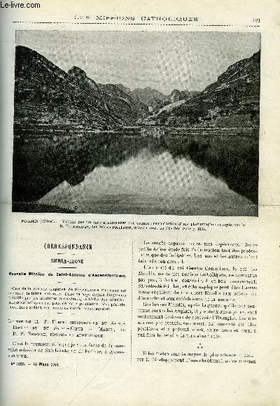 Les missions catholiques n 1658 - Sierra-Leone, nouvelle mission de Saint Antoine d'Ascensiontown, Un touchant tmoignage de sympathie pour la France, Promenade au Mossi par Mgr Hacquard, La valle des dix sept moulins