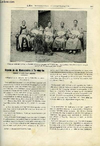 Les missions catholiques n 1668 - Bas-Niger, un roi catholique a Onitcha, Odysse de six missionnaires a Tai-ming-fou, Les eldorados du nord ouest canadien par Mgr Grouard, Croquis annamites, un an a Cua Ho