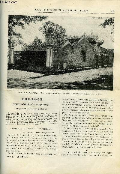 Les missions catholiques n 1672 - Stanley-Falls, progrs et besoins de la mission, Voyage en pays thibtains par Th. Monbeig, Croquis annamites par Aug. Sajot, La mission copte de Tahta par le R.P. Jullien