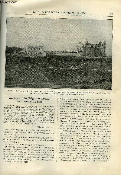Les missions catholiques n 1688 - Lettre de Mgr Favier sur l'avenir de la Chine, Un plerinage aux ruines de Carthage et au muse Lavigerie par le R.P. Delattre, La mission de Bettiah et du Npaul