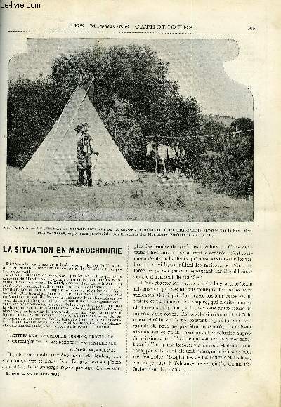 Les missions catholiques n 1690 - La situation en Mandchourie, Montana, les ursulines dans les Montagnes rocheuses, Un plerinage aux ruines de Carthage et au muse Lavigerie, La mission de Bettiah et du Npaul