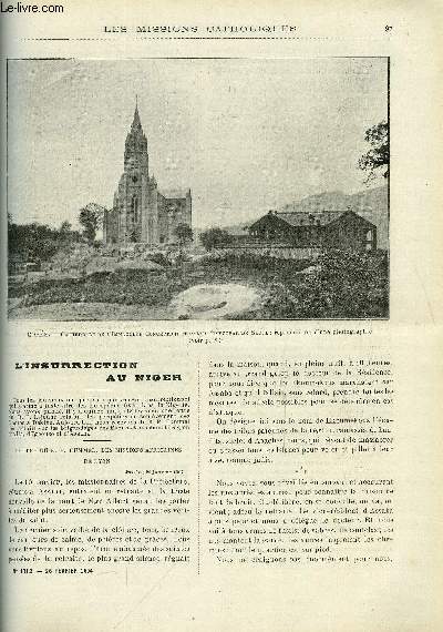 Les missions catholiques n 1812 - L'insurrection au Niger, Excursion aux tombeaux des Khalifes par le R.P. Chautard, Le district des lolos a-chi par le R.P. Litard