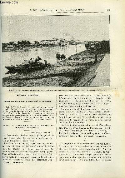 Les missions catholiques n 1825 - Mongolie orientale, fondation d'une nouvelle chrtient, Le canal de Suez, l'avenir de l'Egypte, Description d'Hapong par le R.P. Cothonay