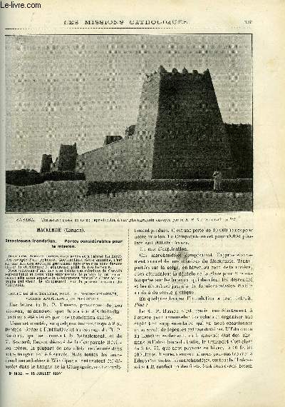 Les missions catholiques n 1832 - Mackenzie, dsastreuse inondation, Pertes considrables pour la mission, Aux oasis sahariennes, Bou-Amama, Rception au Deldoul, Les papous, Les Nepu ou sorciers par le R.P. Guis