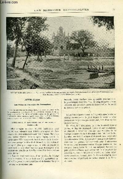 Les missions catholiques n 1862 - Jaffna, les ftes de l'Immacule conception, Un mot sur la vie du missionnaire au Japon, Une visite a Onion par le R.P. Jullien, En Algrie, les pres jsuites