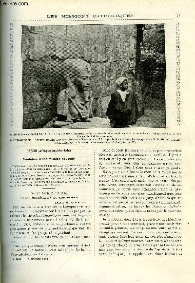 Les missions catholiques n 1863 - Gabon, fondation d'une mission nouvelle, Un mot sur la vie du missionnaire au Japon, En Algrie les pres jsuites, Une visite a Onion, les ruines