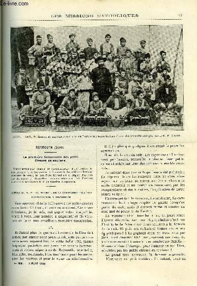 Les missions catholiques n 1865 - Beyrouth, la premire communion des petits cireurs de souliers, Au pays d'Alexandre le Grand par M.E Cazot, En Algrie, les pres blancs, Un mot sur la vie du missionnaire au Japon par Jules Chatron