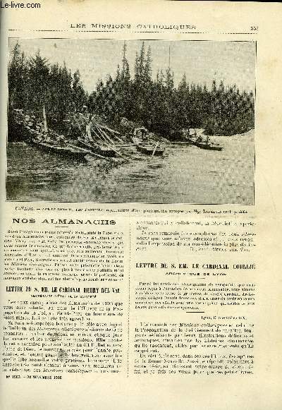 Les missions catholiques n 1903 - Nouvelle Caldonie, histoire d'une pierre ftiche, Inondations et dsastres dans l'ile de Wang-souo, Au Canada, les mission du lac Manitoba, Tonkin, Paul Puginier