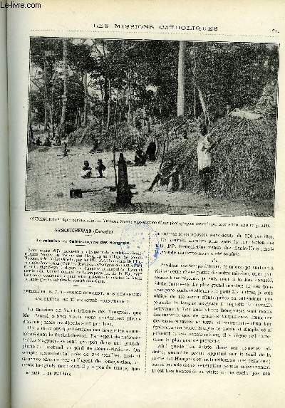 Les missions catholiques n 1929 - Saskatchewan, la mission de Saint Etienne des Hongrois, Trois mois a Fidji, Souva, Une visite pastorale dans l'Oubanghi par Mgr Augouard