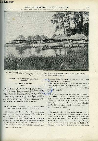 Les missions catholiques n 1972 - Sierra-Leone, progrs de la mission, De Massaouah a Alitina par M. Bateman, La mission de Kharagpore, Notes zoologiques sur la Nouvelle Zlande, les oiseaux