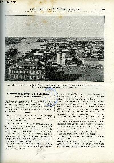 Les missions catholiques n 1976 - Conversions et famine dans l'Inde centrale, La famine au Tonkin Oriental, Cinq mois a travers les missions du centre de l'Afrique, Les oiseaux, famille des psittacids