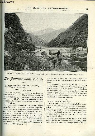 Les missions catholiques n 2048 - La famine dans l'Inde, Un coin de l'empire du Mikado, de Kuma a Yatsushiro, A travers l'amazonie, au Rio Branco