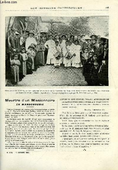 Les missions catholiques n 2106 - Meurtre d'un missionnaire en Mandchourie, Discours de S.A.R. Monseigneur le prince Albert de Belgique a Ki Santu, Les Andes, Etude sur le Hokkaido ou Yeso