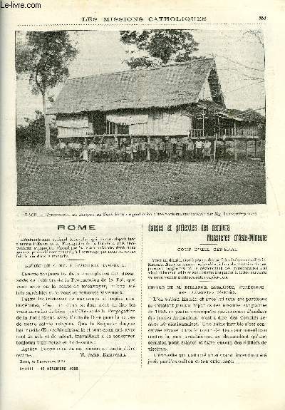 Les missions catholiques n 2111 - Causes et prtextes des derniers massacres d'Asie Mineure, Une glise a Jeanne d'Arc en Chine, La mission du Laos, injustice des hommes et justice de Dieu, Dbuts de la mission Sakalave