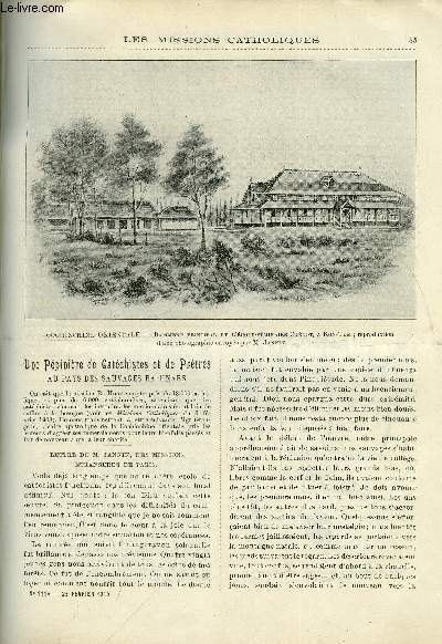 Les missions catholiques n 2125 - Une ppinire de catchistes et de prtres au pays des sauvages Ba-hnars, La mission d'Aboisso, Les nouvelles fondations de l'Ounyanyemb, La Mongolie pittoresque, les antilopes
