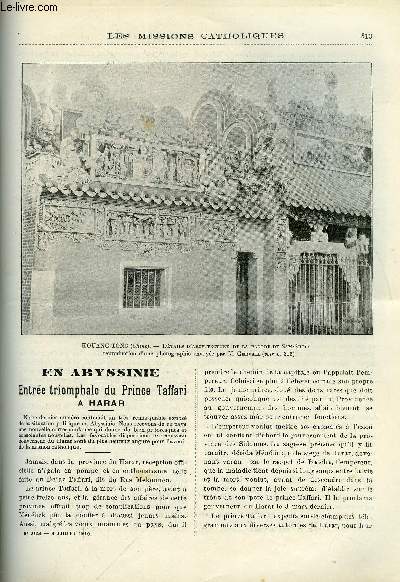 Les missions catholiques n 2144 - En Abyssinie, entre triomphale du prince Taffari a Harar, S.G. Mgr Chatelus, Parmi les pics, ftes jubilaires en l'honneur de M. Barnier, Une mission aux iles Gilbert